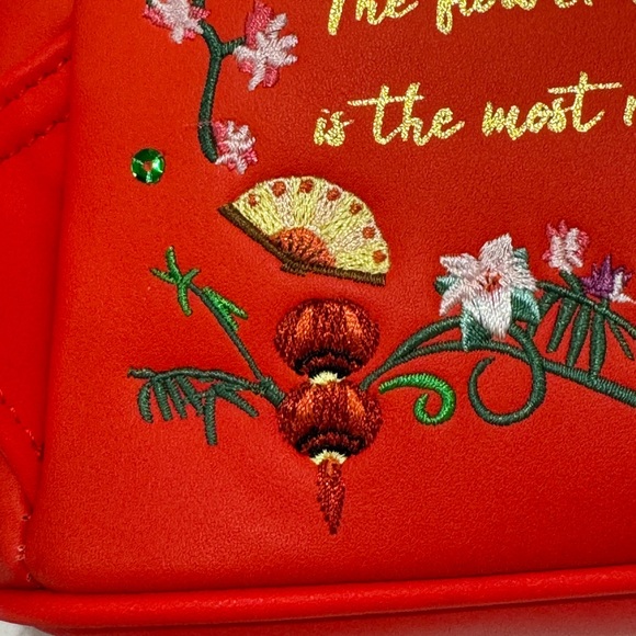RARE Loungefly Mulan Backpack Disney Embroidered NWT - Picture 7 of 10
